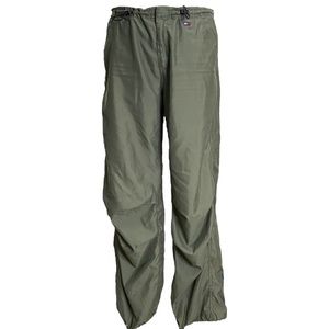 Y2K Tommy Jeans Olive Green Parachute Wide Leg Adjustable Pants Unisex Sz 9